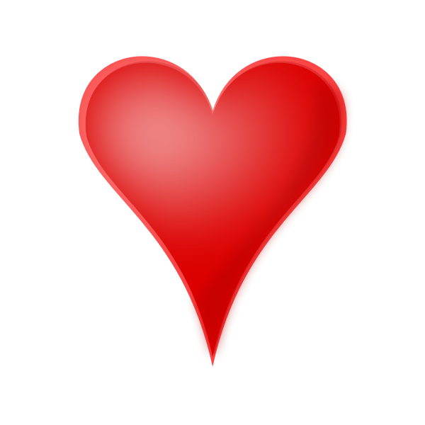 Red Glossy Valentine heart vector drawing